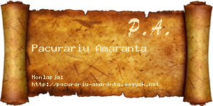 Pacurariu Amaranta névjegykártya